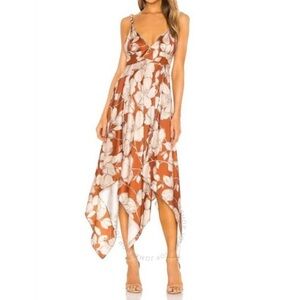 Alexis Floral Maxi Dress in Rust and White
